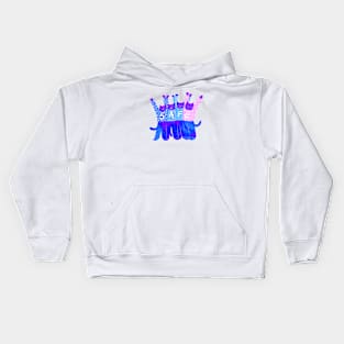 The four cute purple cats celebrate being SAFE Kids Hoodie